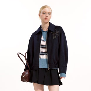 艺之卉书呆子夹克多彩刺绣花外套时尚廓形夹克秋新款复古新世代