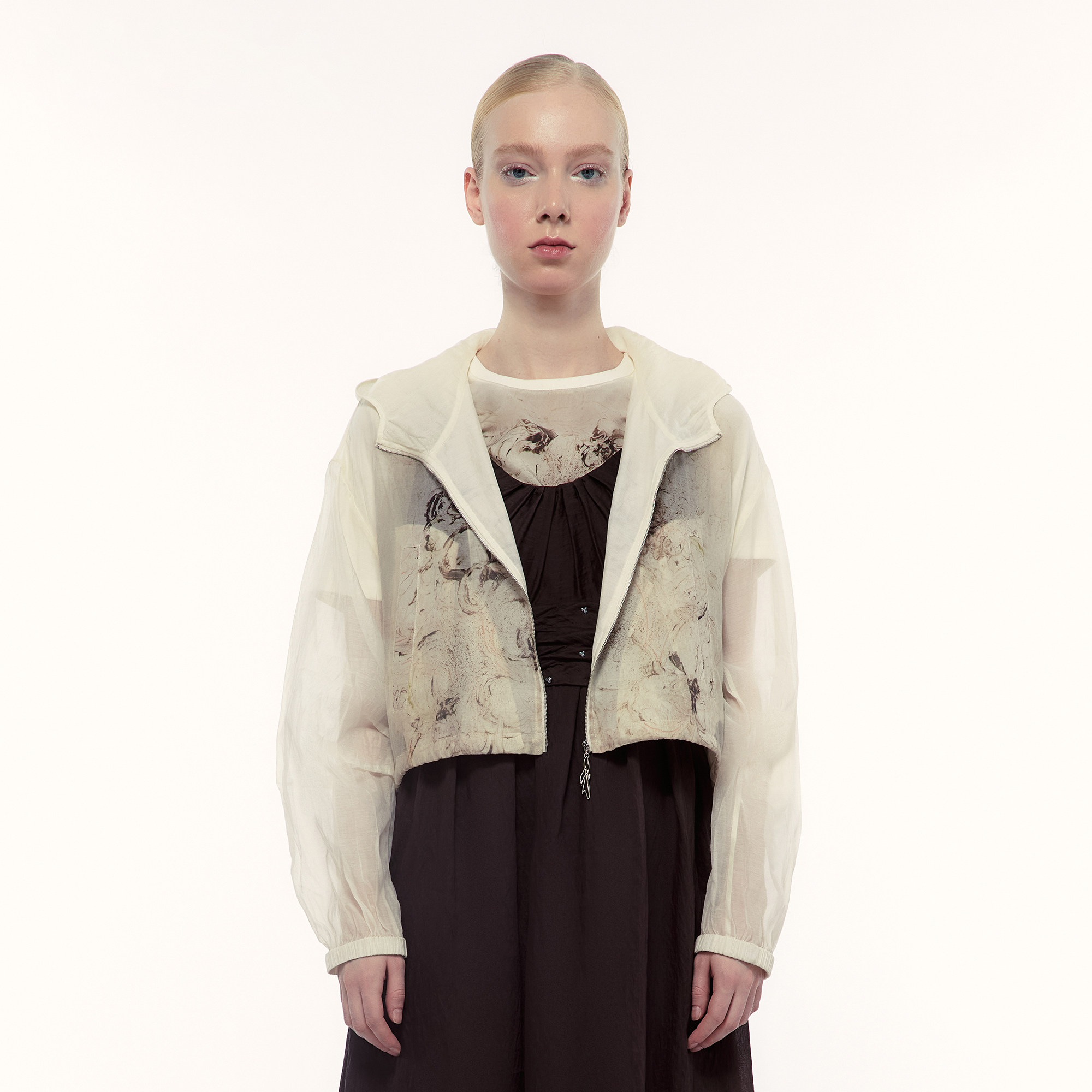 艺之卉桑蚕丝印花短外套