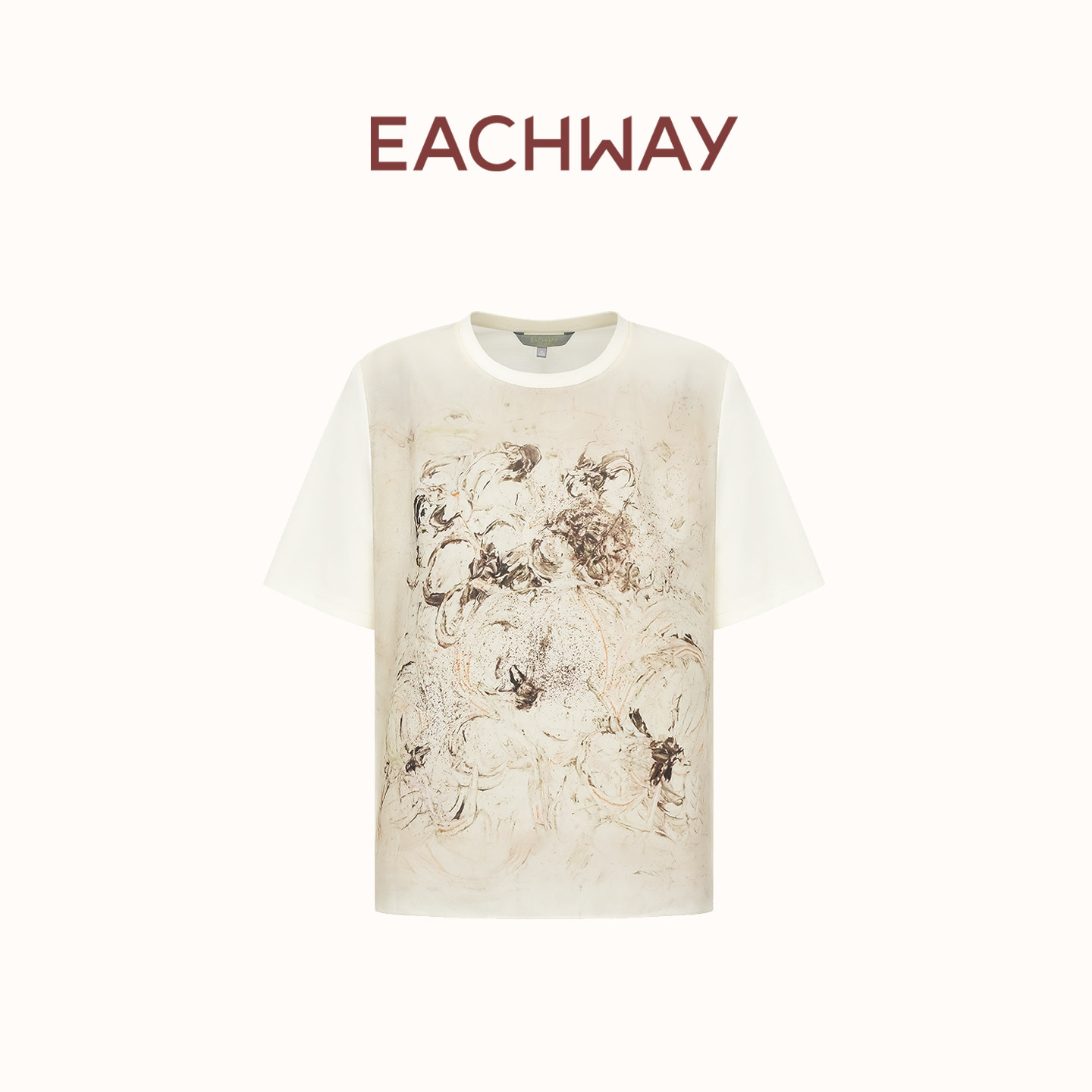 艺之卉水墨云裳印花短袖T恤女