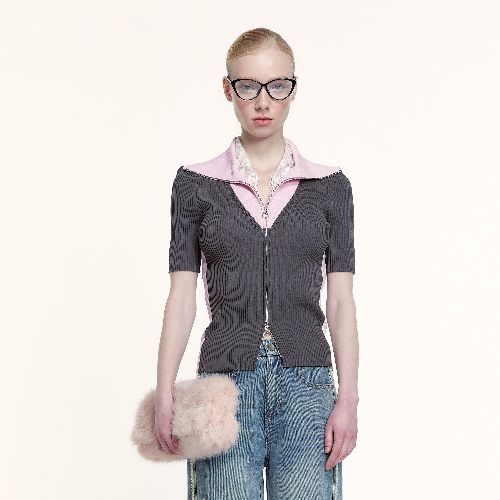 艺之卉时尚拼色针织T恤