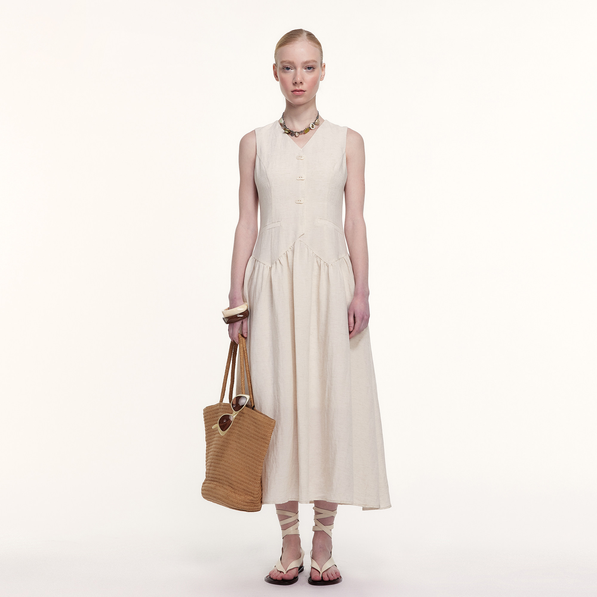 艺之卉法式拼接连衣裙25春新品