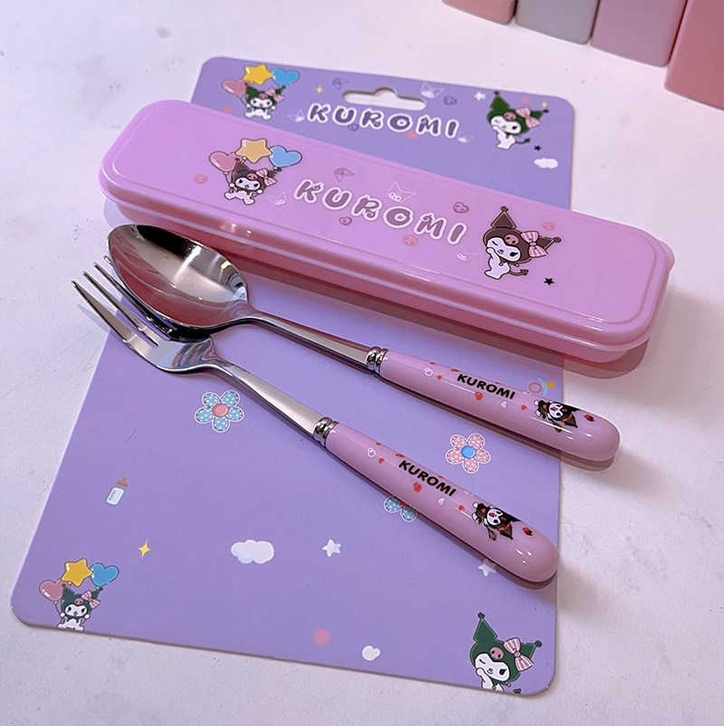 可爱库洛米玉桂狗勺子叉子套装长柄卡通可爱餐具学生上班族勺汤匙,餐饮具,叉/勺/筷套装,淘宝优惠券,粉丝福利购,淘宝优惠卷