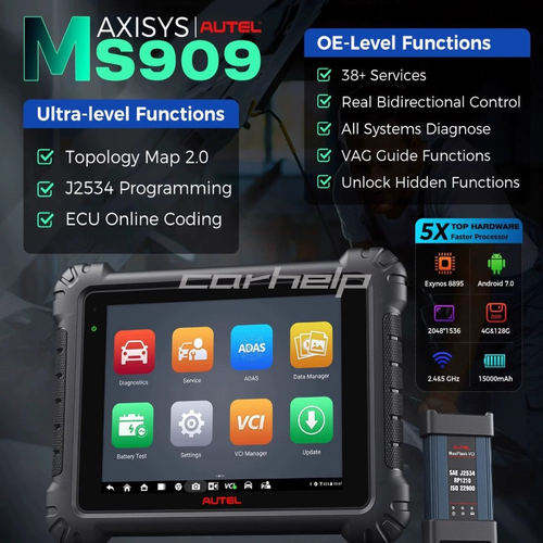 海外版Autel MaxiSys MS909 MaxiFlash VCI J2534道通诊断仪MS919