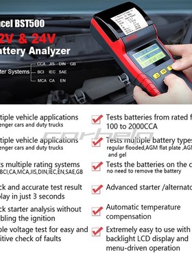 Ancel BST500 12V 24V Car Battery Tester With Thermal Printer