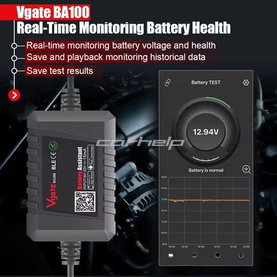 现货Vgate BA100 12V BATTERY ASSISTANT15mA蓝牙4.0汽车电瓶检测