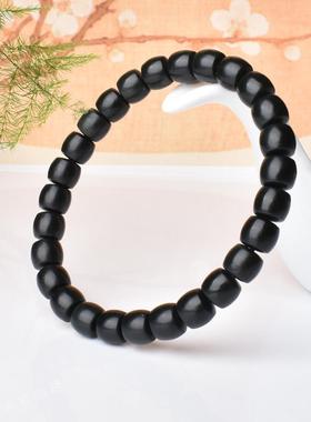 和田玉直切手串青玉墨玉盘玩手串国潮饰品