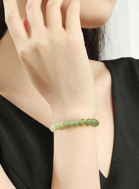 6mm汉服搭配渐变圆珠和田玉