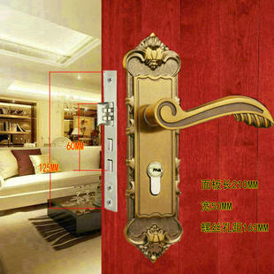 老款 修卧室内门 小50双轴承门锁具卧室内钛黑金家用钢木执手简约装