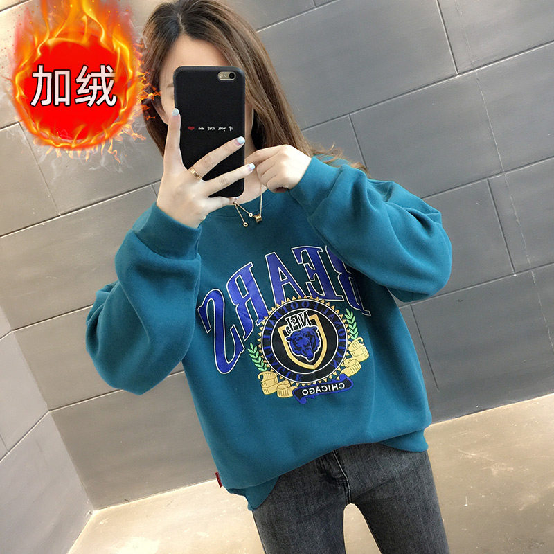 短款套头圆领卫衣女士秋冬2020年秋季新款加绒加厚韩版宽松潮ins