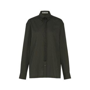海外代购Issey Miyake/三宅一生女士衬衫竖条纹提花面料通勤休闲