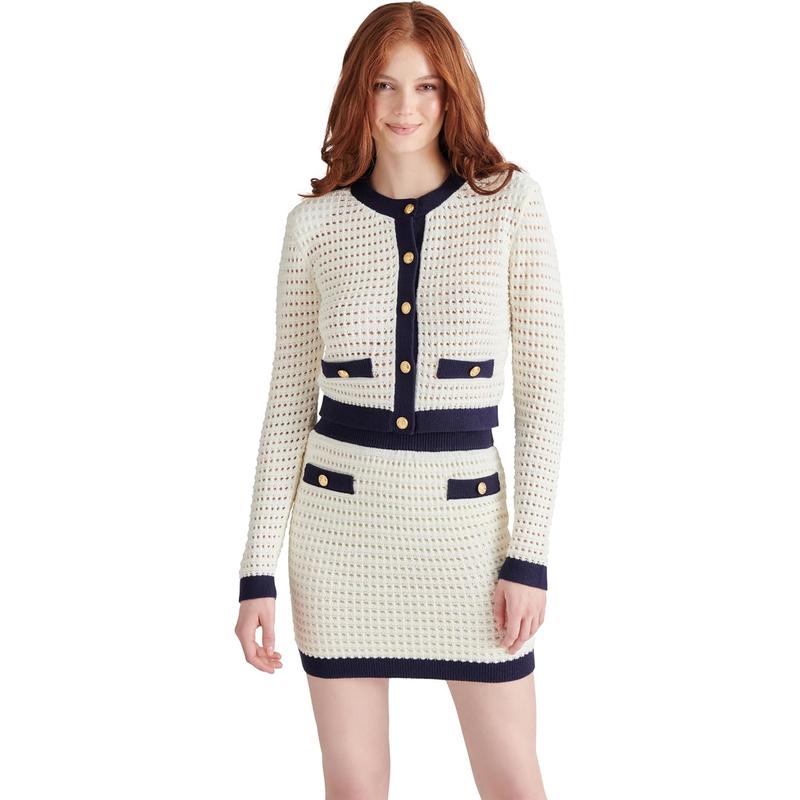 代购代购Steve Madden/思美登女式针织开衫休闲百搭保暖加厚毛衣