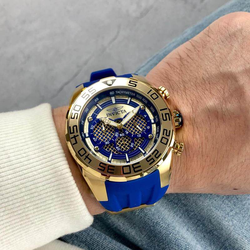 代购海外代购正品Invicta蓝色表盘硅胶男士夜光手表计时码表 2630