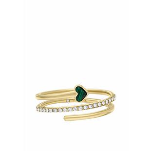 代购Fossil化石女士戒指优雅简约时尚精致金色不锈钢抛光表面