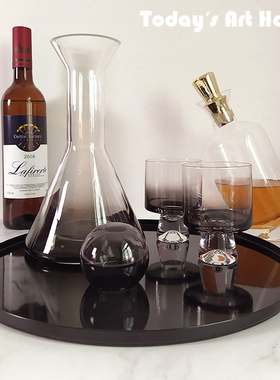 轻奢酒具套装大容量水壶家用酒壶酒吧分酒器法式红酒杯样板房摆件