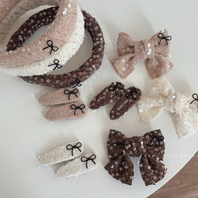 暖色系毛呢亮片发夹蝴蝶结发箍高颅顶头箍碎发发卡气质发饰新款头,饰品/流行首饰/时尚饰品新,发饰,淘宝优惠券,粉丝福利购,淘宝优惠卷