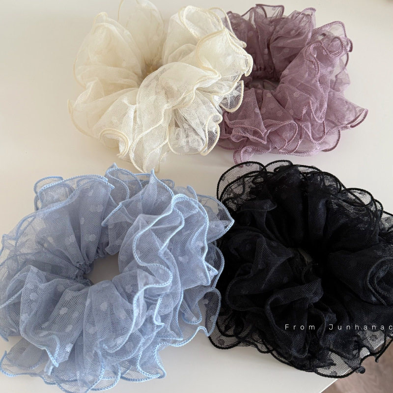 韩国加大号波点纱纱大肠发圈韩系丸子头低马尾发绳女,饰品/流行首饰/时尚饰品新,发饰,淘宝优惠券,粉丝福利购,淘宝优惠卷