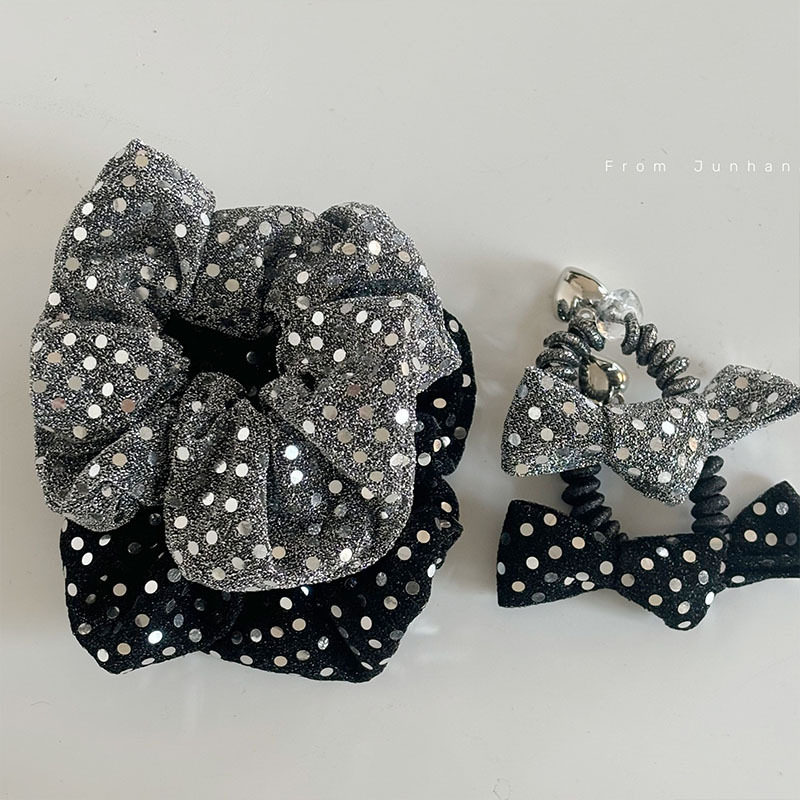 银色亮片亮丝布艺发圈蝴蝶结电话线大肠圈高弹力头绳新款发饰,饰品/流行首饰/时尚饰品新,发饰,淘宝优惠券,粉丝福利购,淘宝优惠卷