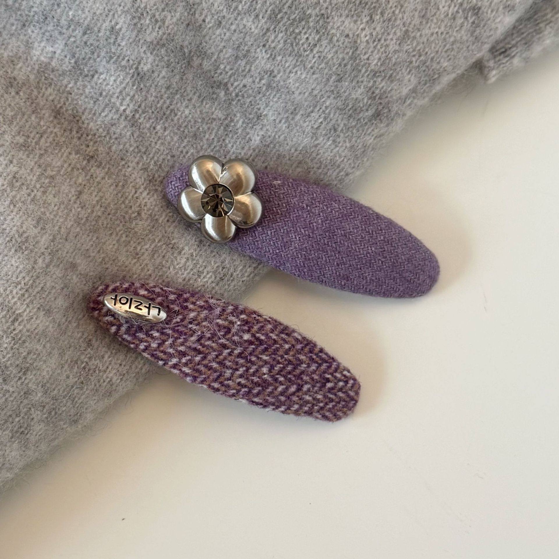 高级感轻奢小众紫色毛线水钻发夹女甜美前额碎发BB夹边夹发饰,饰品/流行首饰/时尚饰品新,发饰,淘宝优惠券,粉丝福利购,淘宝优惠卷