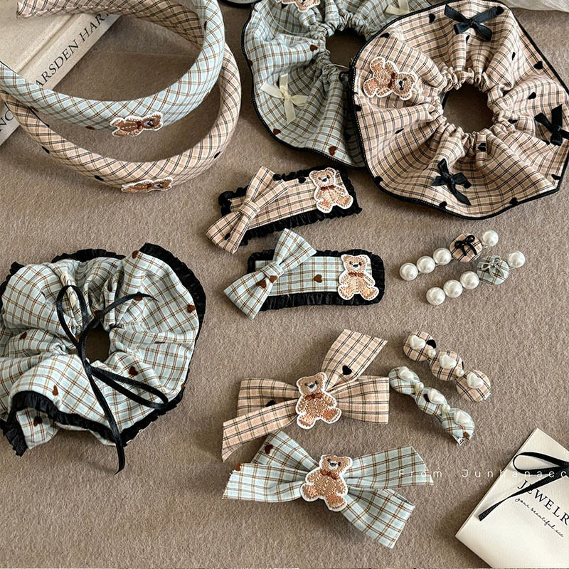 甜美格纹小熊发夹大肠发圈复古头箍蝴蝶结发卡发箍头绳发绳发饰,饰品/流行首饰/时尚饰品新,发饰,淘宝优惠券,粉丝福利购,淘宝优惠卷