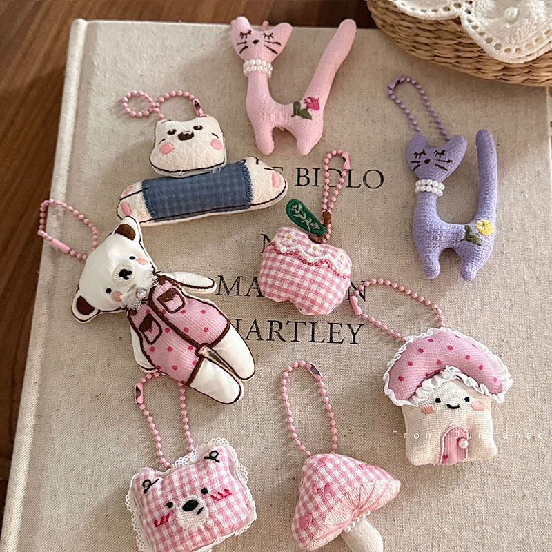 韩系粉色波点小熊兔子珠链钥匙扣甜美可爱挂饰百搭包包配饰,饰品/流行首饰/时尚饰品新,发饰,淘宝优惠券,粉丝福利购,淘宝优惠卷