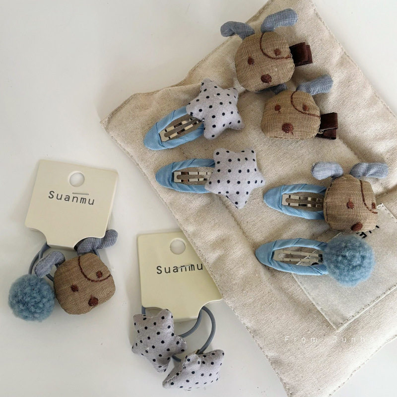 可爱蓝色布艺小狗星星儿童发夹发圈对装宝宝发绳头绳发卡发饰,饰品/流行首饰/时尚饰品新,发饰,淘宝优惠券,粉丝福利购,淘宝优惠卷