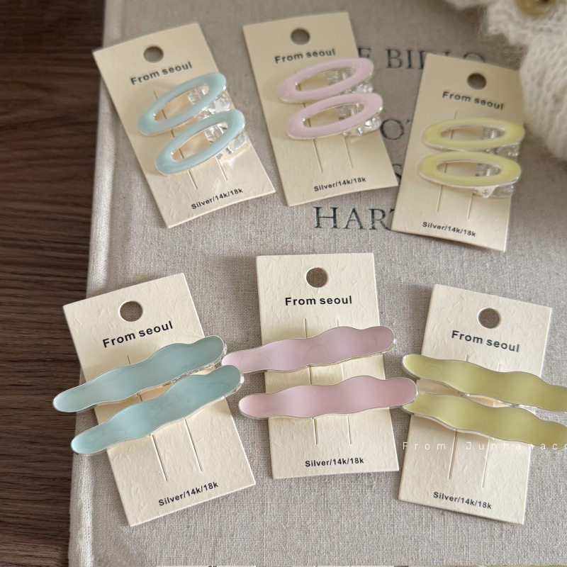 韩国奶油冰激凌色金属滴油发夹发饰发夹女前额刘海侧边夹碎发卡子,饰品/流行首饰/时尚饰品新,发饰,淘宝优惠券,粉丝福利购,淘宝优惠卷