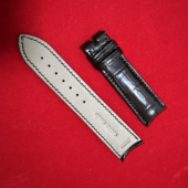 20深棕色鳄鱼皮弧口传承81180传袭20 弧口原装 江诗丹顿表带22