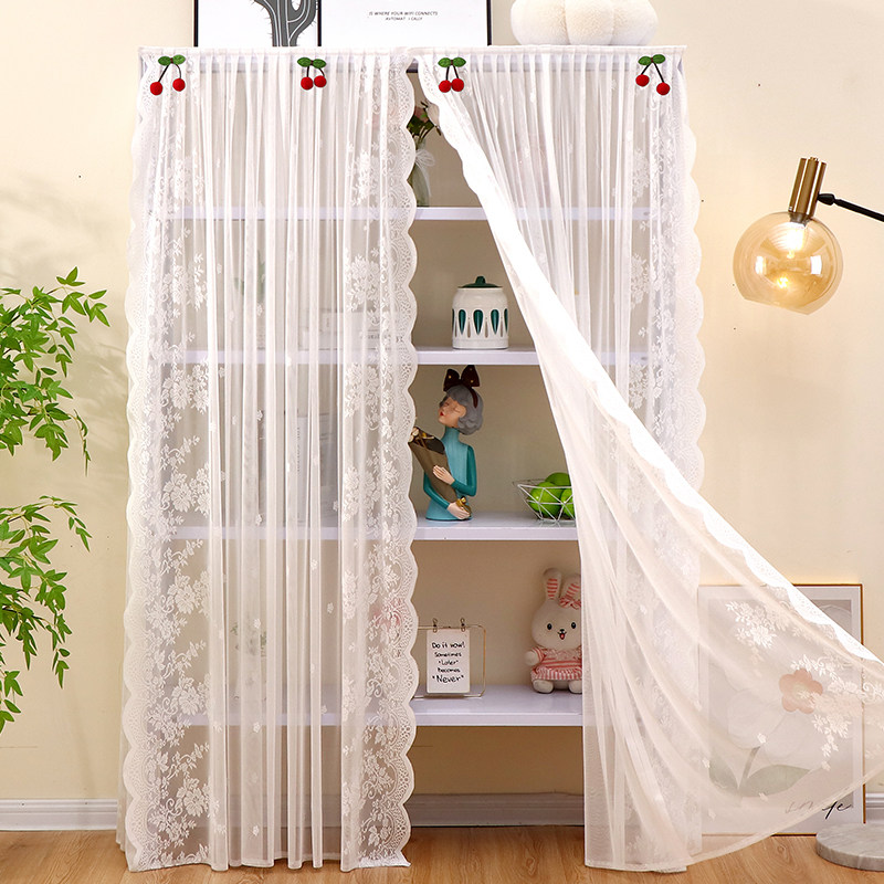 免打孔书架鞋架蕾丝纱帘遮丑美化帘置物架货架遮挡帘柜帘自粘挡帘,居家布艺,柜类遮挡帘,淘宝优惠券,粉丝福利购,淘宝优惠卷