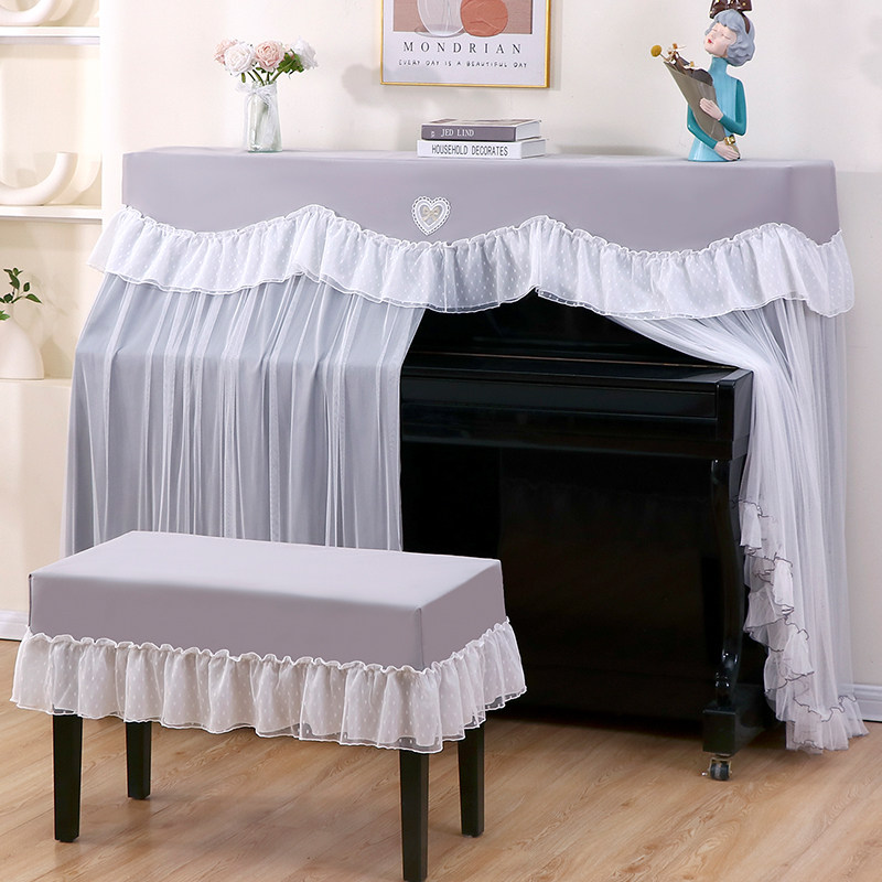 钢琴防尘罩2026新款蕾丝高级感高档钢琴布全包全罩钢琴套凳罩盖布