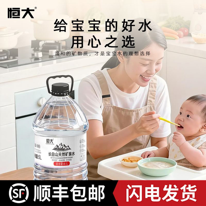 恒大天然矿泉水5升×4桶长白山脉图片