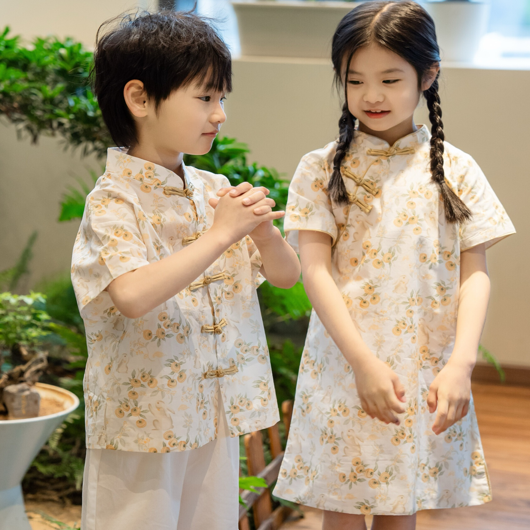 姐弟装女童旗袍汉服套装
