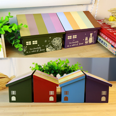 创意风彩虹房子桌面装饰品储物盒