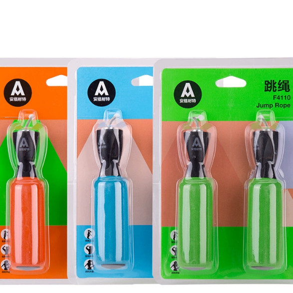 安格耐特F4110钢丝绳跳绳泡棉手柄运动健身体育学生跳绳可调