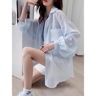 2026超火减龄防晒衣女款衬衫夏季宽松外搭防紫外线雪纺开衫薄外套