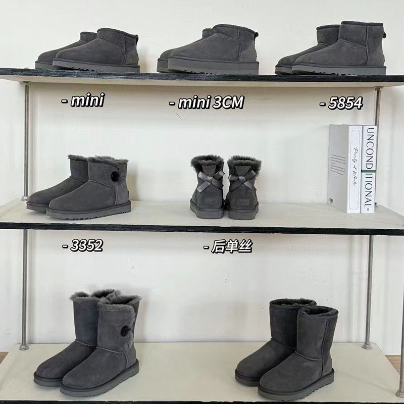 UGG适用桑坡雪地靴女皮毛一体秋冬季加绒加厚周冬雨同款mini棉鞋