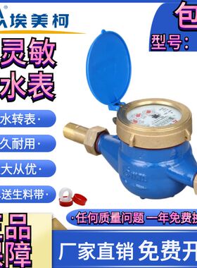 埃美柯水表出租房家用LXSY铁壳高灵敏防滴水表4分机械数字冷水061