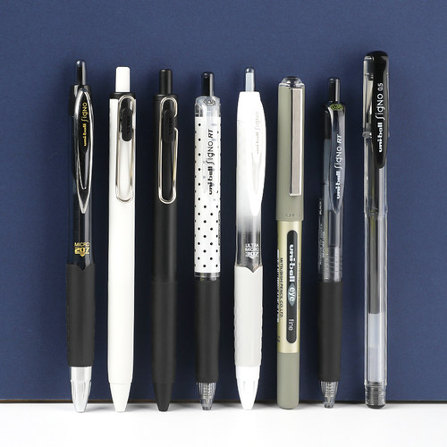 日本uni三菱中性笔黑色考试文具