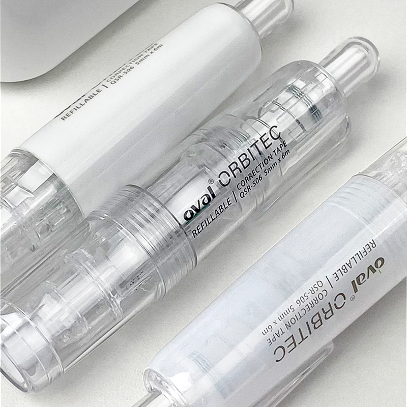 欧文修正带透明按动涂改带