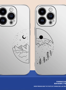 唯美山河恋苹果14promax情侣手机壳iphone13全包12防摔11pro手机软壳适用华为mate40pro简约p50新款nova7系列