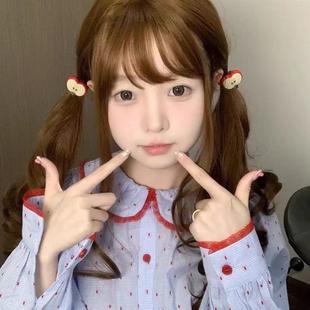 可爱仿真小苹果发绳少女心百搭双马尾头绳皮筋饰品