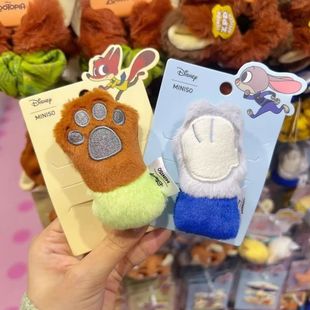 疯狂动物城朱迪尼克爪爪毛绒发夹卡通萌趣少女心边夹 可爱发饰