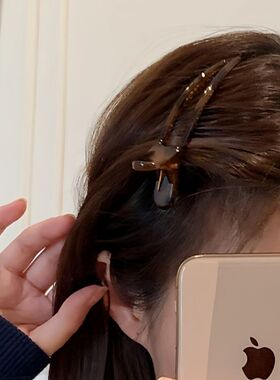 韩系实用百搭豹纹发夹大号洗脸化妆刘海碎发夹发卡侧边夹鸭嘴夹子