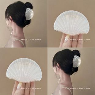 童心未泯!果冻色贝壳抓夹!后脑勺发夹气质鲨鱼夹发饰新品盘发器