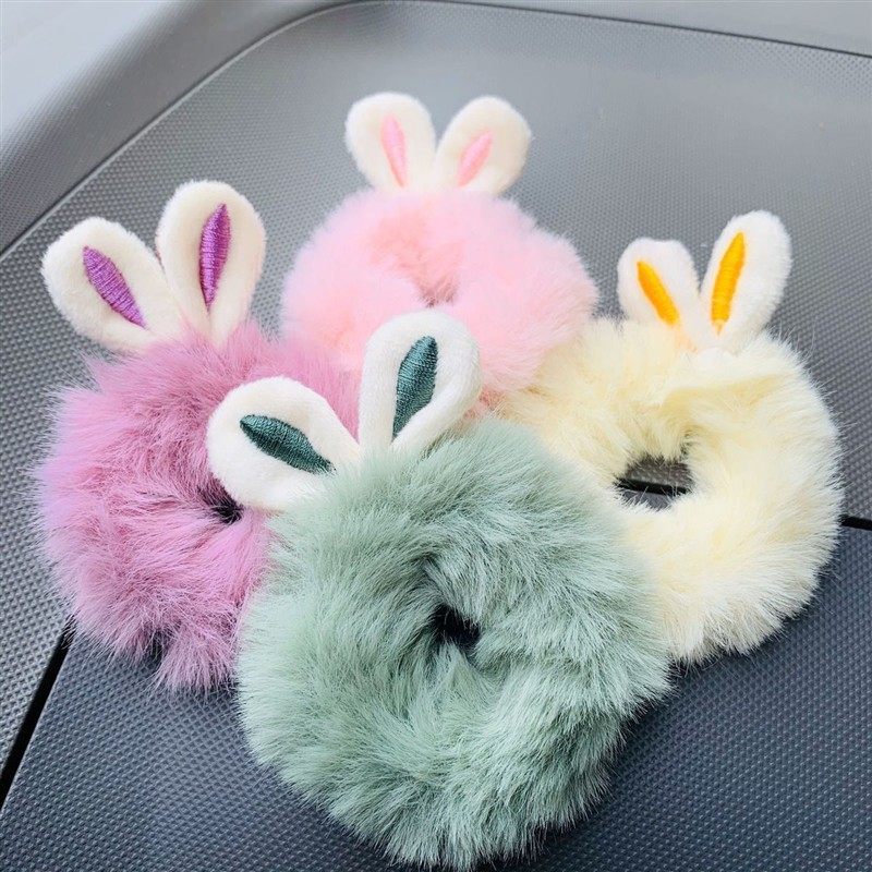 橡皮筋扎头发彩色毛绒发绳兔耳可爱女孩扎丸子头高马尾网红发圈女,饰品/流行首饰/时尚饰品新,发饰,淘宝优惠券,粉丝福利购,淘宝优惠卷