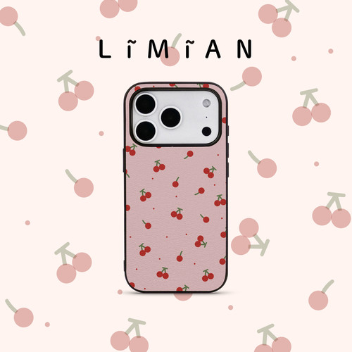 里面LM｜樱桃少女系列真皮手机壳卡通保护壳可爱治愈日常卡通软壳定制创意个性保护壳小众适用于苹果华为
