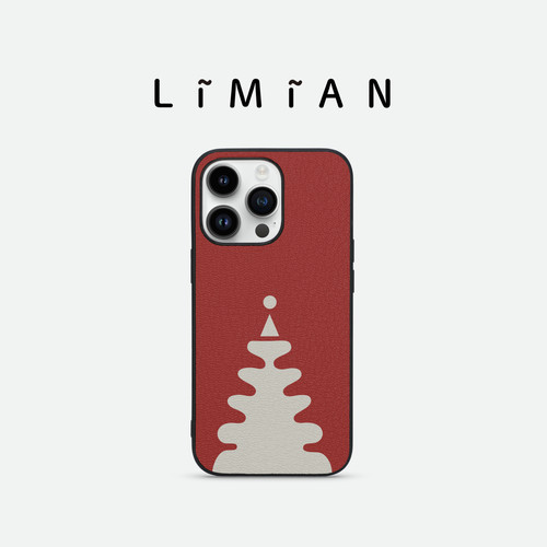 里面LM｜帽子圣诞树系列真皮手机壳趣味可爱卡通保护壳简约软壳创意个性保护壳小众适用于苹果华为情侣礼物