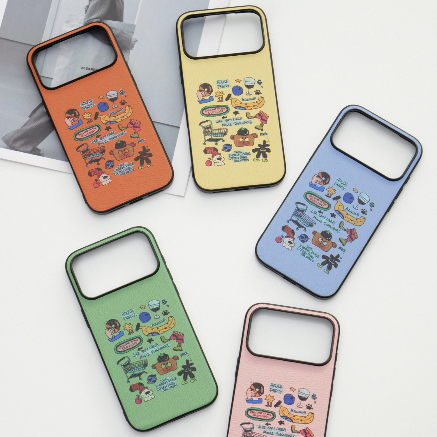 里面LM｜购物笔记系列真皮手机壳清新日常卡通保护壳可爱治愈简约软壳定制创意个性保护壳小众苹果华为