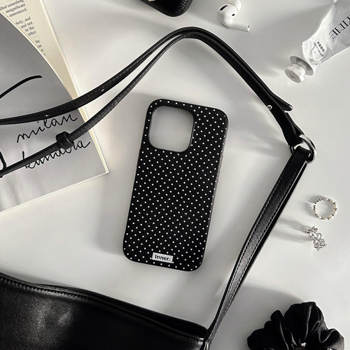 里面LM｜miu系波点系列真皮拼贴手机壳适用于苹果iphone17proMax华为mate80pro三星清新自然软壳创意礼物