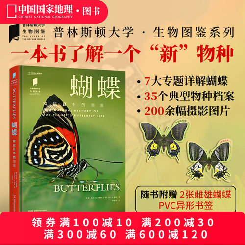 蝴蝶 中国国家地理普林斯顿大学生物图鉴系列图书昆虫蝴蝶自然百科科普读物