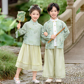 套装 幼儿园开学演出服装 春秋汉服新中式 亲子装 男女童唐装 2025新款